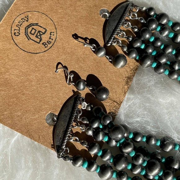 Navajo inspired necklace set with Turquoise - Picture 5 of 5